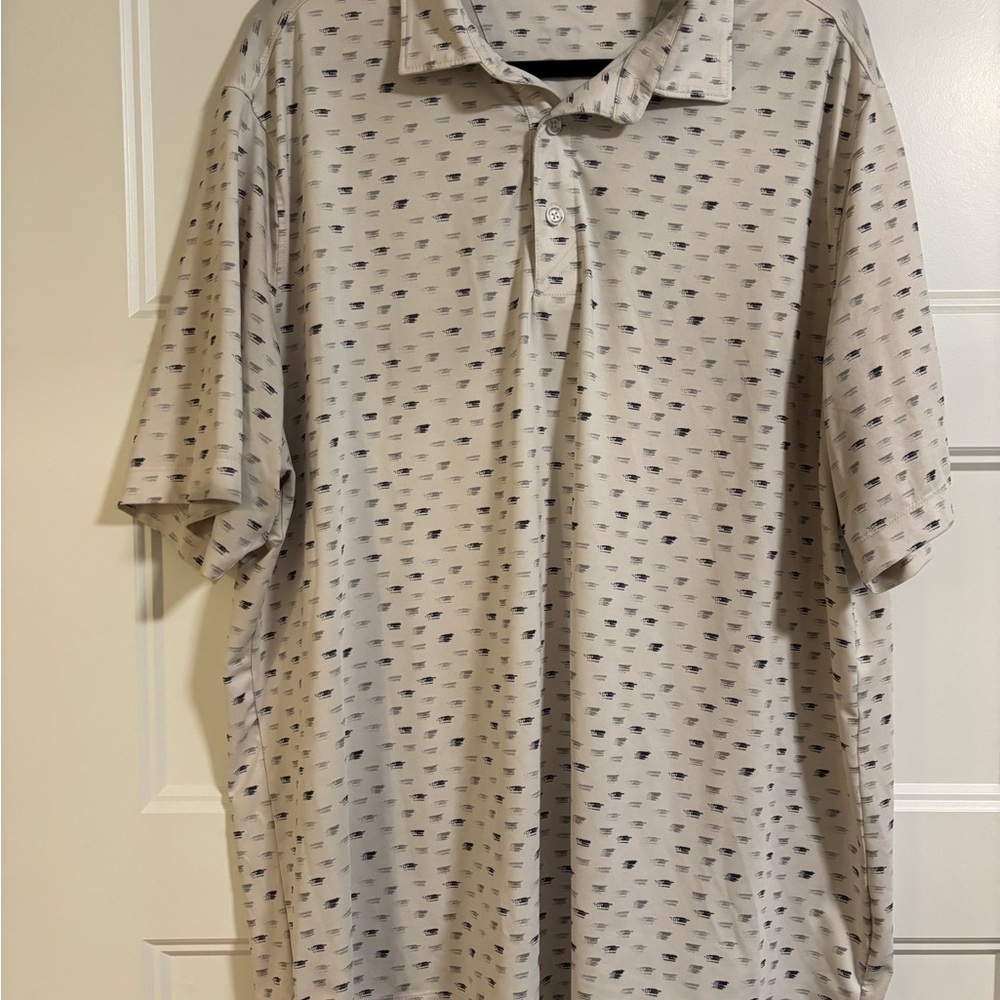 Classic Beige Patterned Polo Shirt